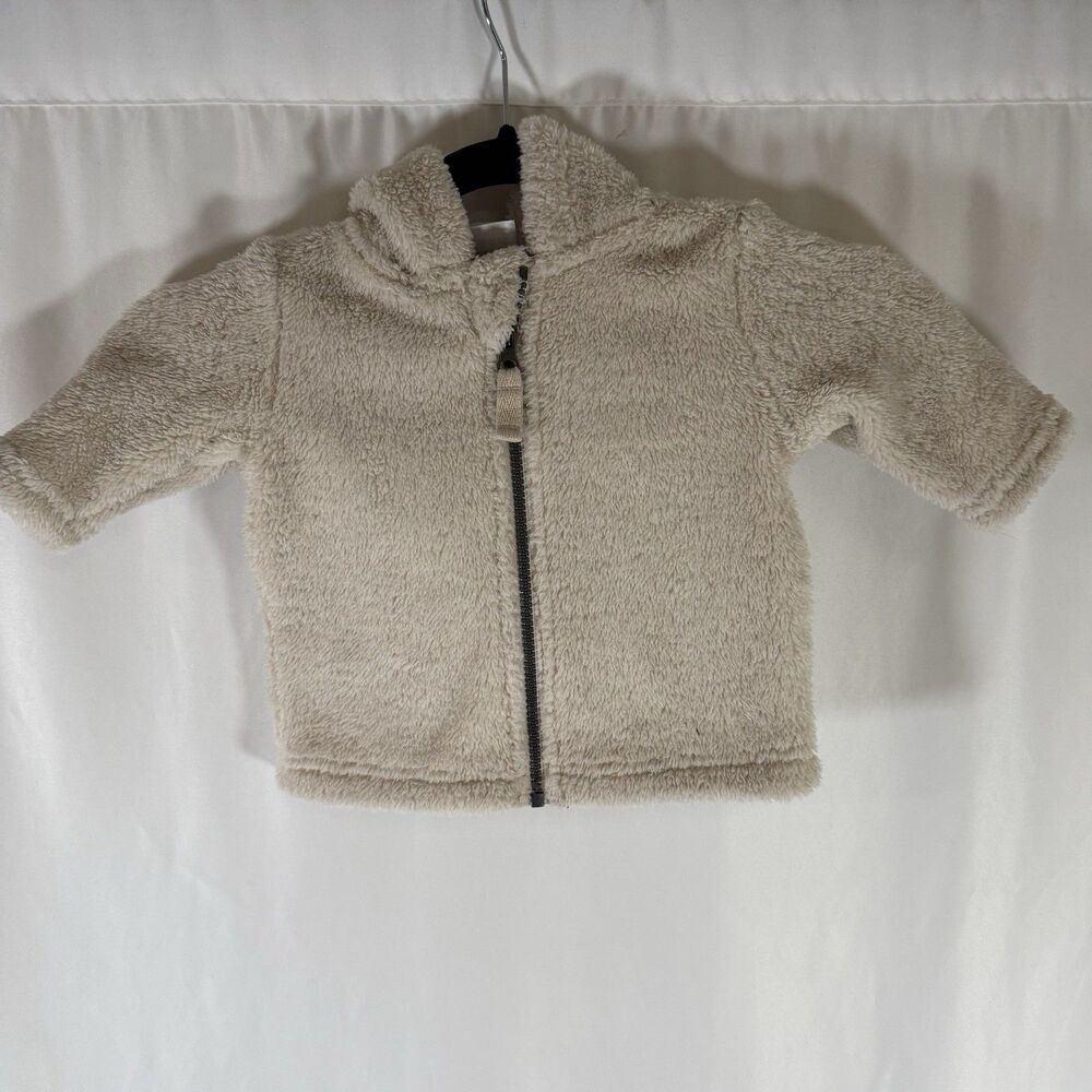 Hanna Anderson Fleece Hoodie 3-6 Months White Full Zip Pocketless